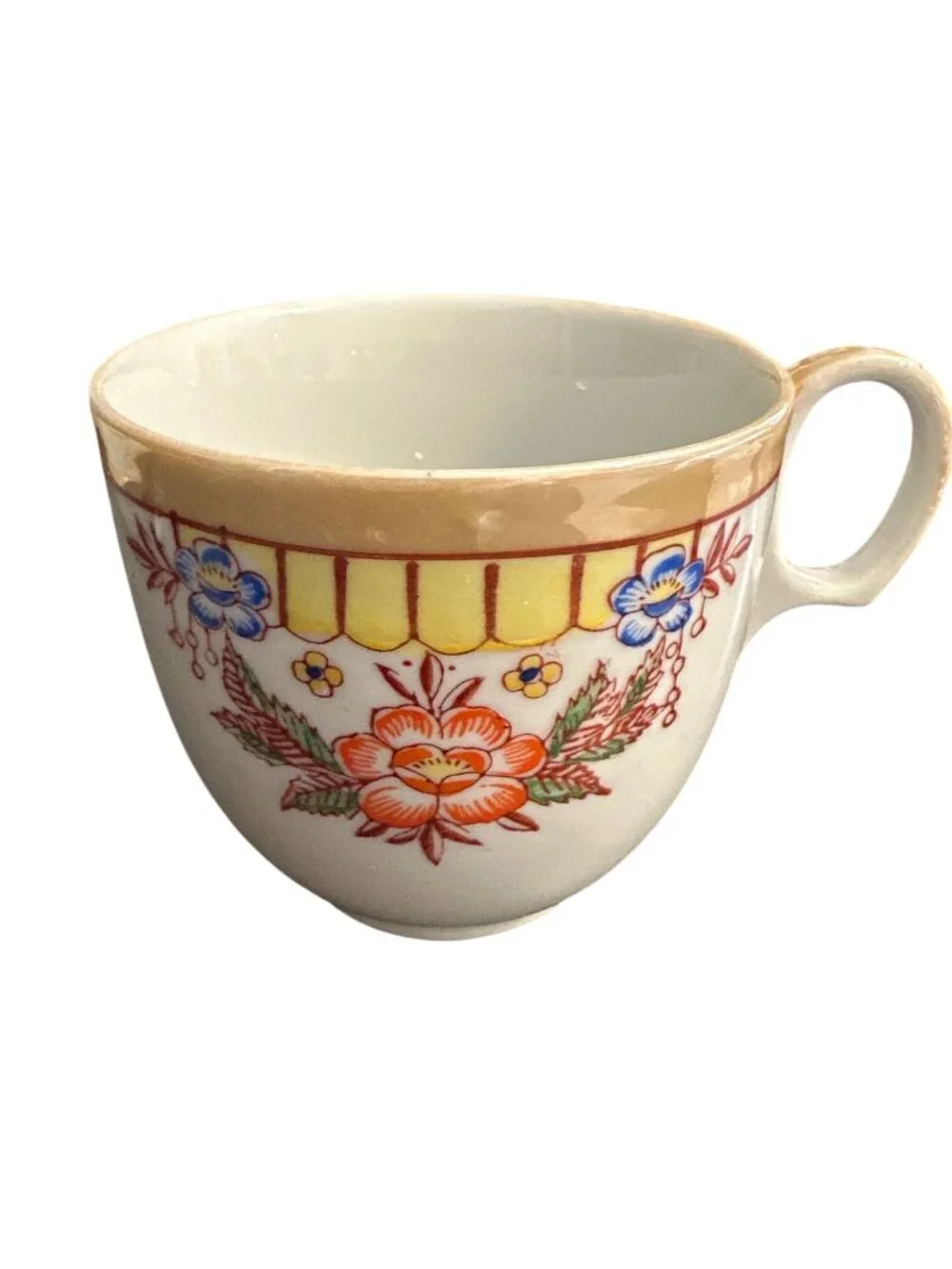 Vintage Made In Occupied Japan Floral Tea Cup & Saucer Set Hand-Painted Porcelai